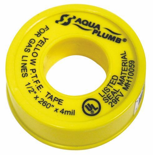 PTFE TAPE,1/2X 260&#034; YELLOW GAS