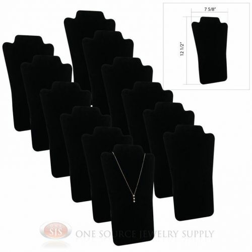 (12) 12 1/2&#034; Black Velvet Padded Pendant Necklace Display Easel Presentation