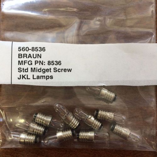 10 PACK BRAUN MIDGET SCREW JKL LAMPS 560-8536  #1447 LIGHTBULB LIONEL 18V