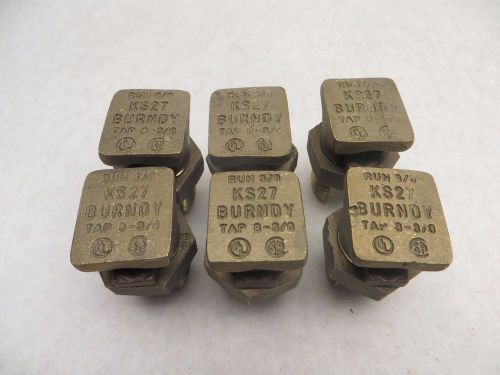 Burndy Servit KS27 Split Bolt Connector Tap 8-3/0 Run 3/0