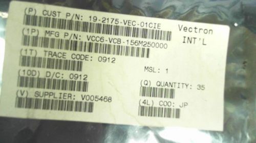 2-pcs frequency vectron vcc6-vcb-156m250000 6vcb156m250000 vcc6vcb156m250000 for sale