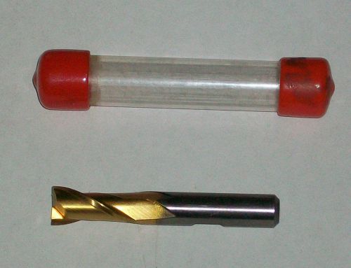 7/16 HSS Cobalt TiN Coated End Mill 2 Flutes LOC 13/16 Shank 3/8 2 1/2&#034; Long NEW