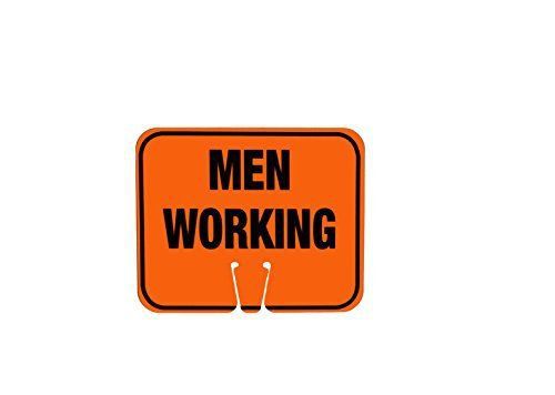 Cortina 03-550-MW EZ-IMS ABS Plastic Cone Sign, Legend &#034;MEN WORKING&#034;, 11&#034; Width