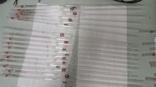 30 Class A Glass Bulb Reusable 10mL Volumetric Pipettes