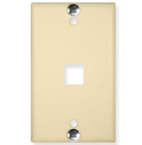 ICC ICC-IC107FFWIV Phone Flush Wall Plate 1 Port Single Gang Outlet Box Cream