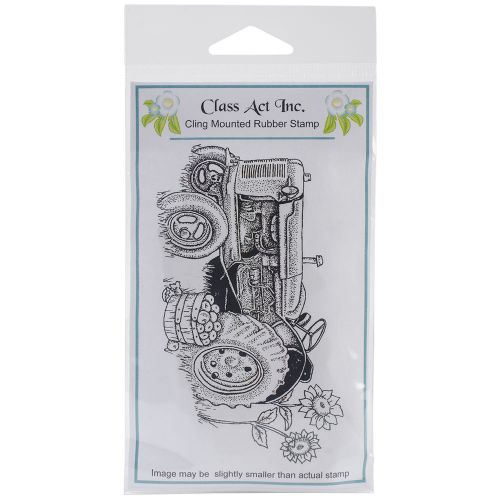 &#034;class act cling mounted rubber stamp 3&#034;&#034;x5.5&#034;&#034;-tractor&#034; for sale