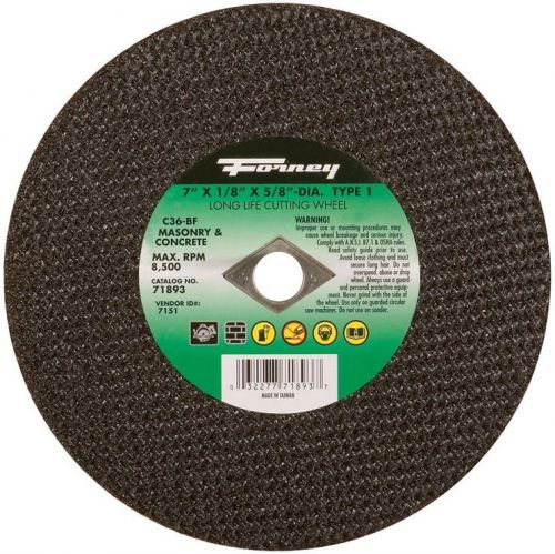 Forney 71893 Masonry Cutting Wheel, 7&#034; x 1/8&#034; x 5/8&#034;