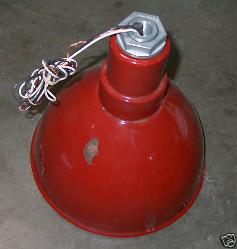 Deep Bowl 10&#034; Industrial Lighting Fixture Red New