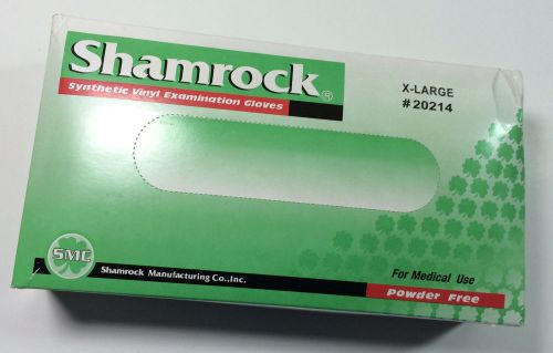 Shamrock Vinyl Powder Free Examination Gloves 20214 X-Large 3 Boxes of 100
