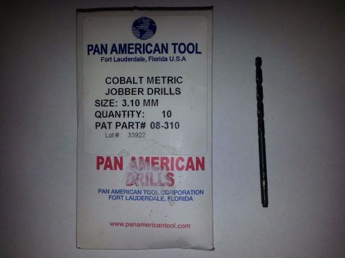 P.A.T 08-310 3.1MM COBALT JOBBER DRILLS 10PC (G080-10)