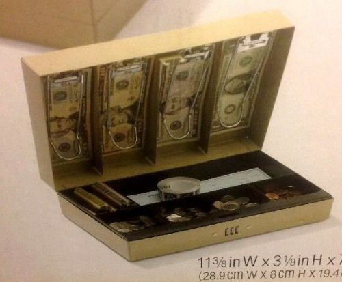 Office depot nwt combination lock cash box with insert &amp; clips for sale