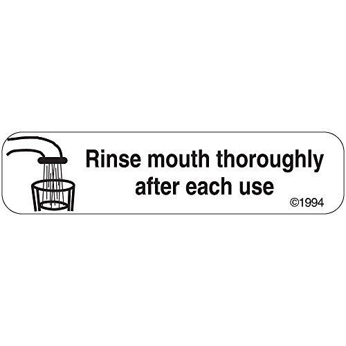 PHARMEX 1-669 Permanent Paper Label, &#034;RINSE MOUTH&#034;, 1 9/16&#034; x 3/8&#034;, White (500