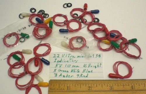 22 Ultra Miniature Indicator Peanut Lights 5V, Chicago Mini Lot 38, Made in USA