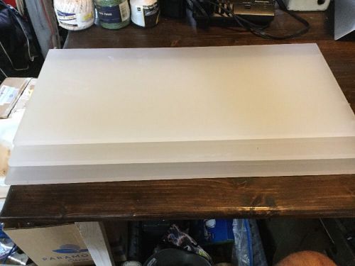 Lot of 3 24&#034;x 10-13/16&#034; Plastic Bullnose  Shelf  Store Display WHITE translucent