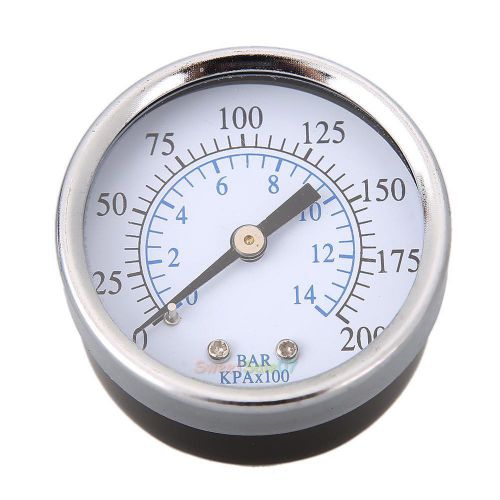 New air pressure gauge air compressor hydraulic 2&#034; face 0-200 back mnt 1/4&#034; npt