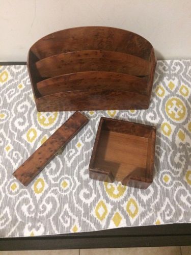 3 Pieces Wood Set Desk Organizer