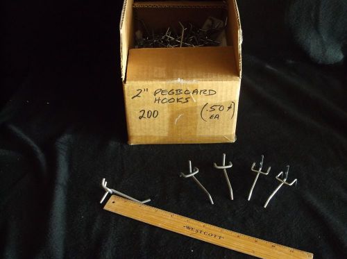 Lot of 200 2-inch Steel Pegboard Hooks