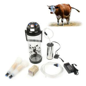 3L/0.8Gal Double Head Electric Milker Farm Cows Milking Machine Vacuum Pump
