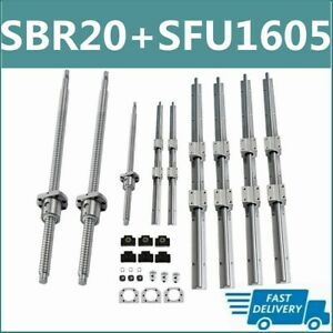 SBR20 Linear Rail Set+3 BallScrew RM1605 SFU1605 300mm-1500mm+BK/BF12+Coupler US