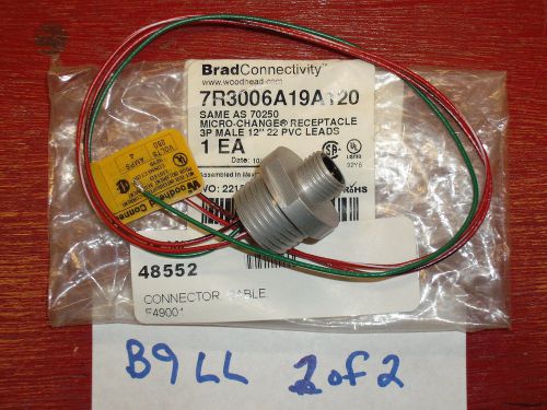 Brad Harrison Micro-Change Receptacle 7R3006A120  2 Pole Female 9&#039; Leads ~ New ~