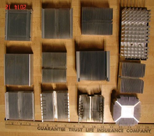 LOT OF 12 LARGE CPU ALUMINUM HEAT SINKS FOR LED, ART, HOBBY, STEAM PUNK ?