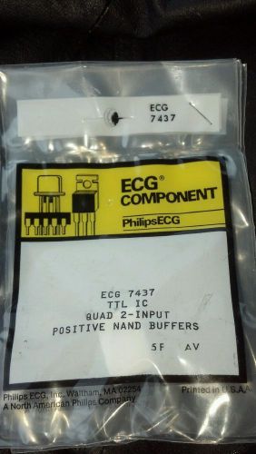 Lot of 4  ECG 7437  Quad 2 Input positive NAND Buffers NEW