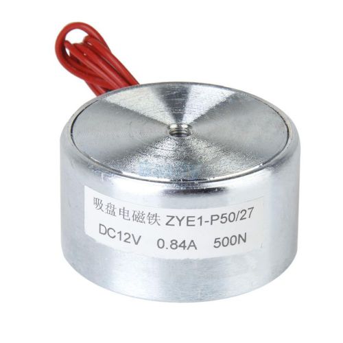 DC 12V Electric Lifting Magnet Solenoid Electromagnet Lift Holding 500N / 50Kg