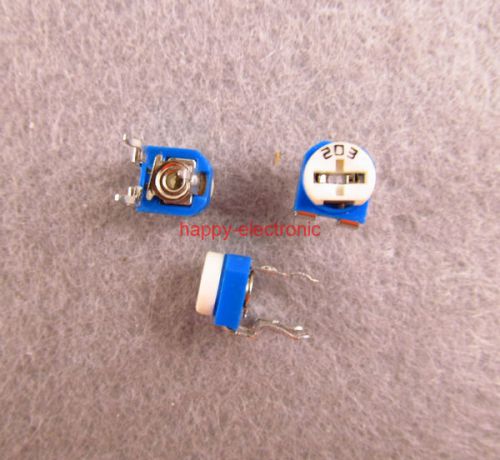 20pcs 20K Ohm  trimmer trim pot single turn top adjust Variable resistor 203