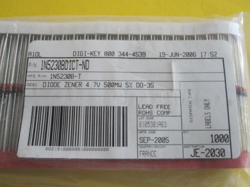 1n5230b (diode zener 4,7volt 500mw 5% (20 items) for sale