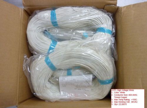 CCFL High Voltage Wires Conductor Size AWG #28  22,000 Ft White Lot