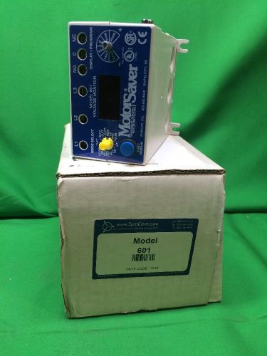 SYMCOM MOTOR SAVER MODEL 601, 3 PHASE VOLTAGE MONITOR 200-480 VAC 601123