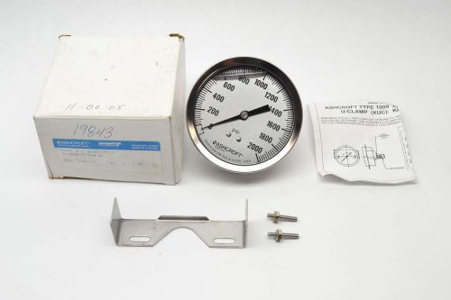 Ashcroft 35-1009swl-2b 2000 0-2000psi 4 in 1/4 in npt pressure gauge b396773 for sale