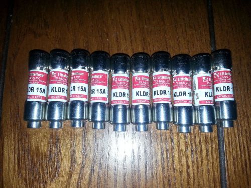 LOT OF 10 BRAND NEW Littelfuse KLDR 15 Amp Fuses