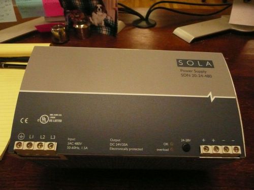 SOLA DIN Rail Power Supply  SDN 20-24-480 NEW