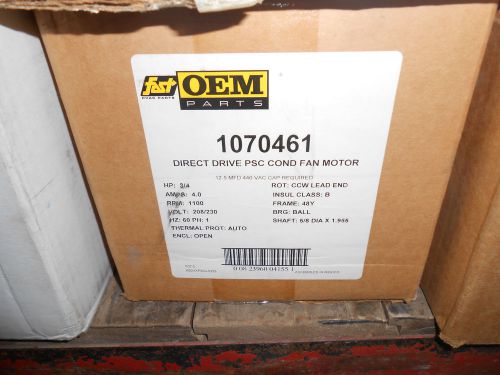 FAST HVAC 1070461 3/4 HP 1100 RPM 208-230 VOLT MOTOR