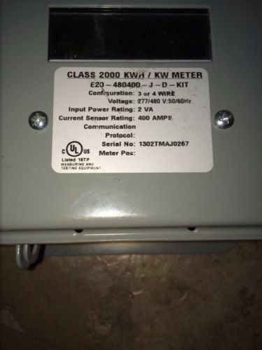 E-mon d-mon class 2000 kwh &amp; kwh/demand meter e20-480-400-j-d-kit 277/480 volt for sale