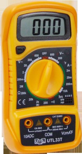 UEi UTL33T Digital Multimeter, AC (200V/600V), DC (200mV/2V/20V/200V/600V)