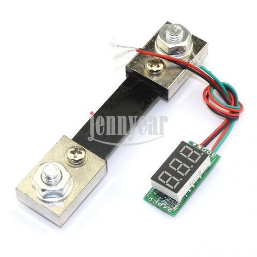 Digital Amperage Meter 0-100A Red LED Display Ammeter DC Shunt Current Measure