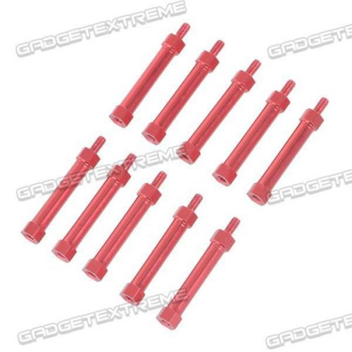 M3*34+6 Female to Male Aluminium Hexa Pillar Spacer Red for Quadcopter ge