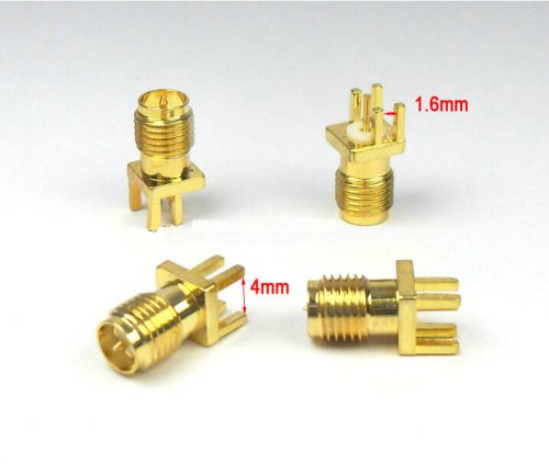 200pcs Gold RP-SMA female plug center solder PCB clip edge mount RF connectors