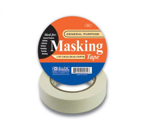 BAZIC 1.41&#034; X 2160&#034; (60 Yards) General Purpose Masking Tape, Case of 24