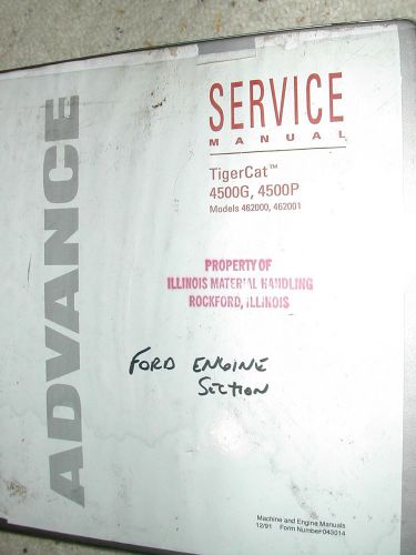 Advance TIGERCAT 4500G/P SERVICE PARTS MANUAL FLOOR SWEEPER SCRUBBER FORD ENGINE