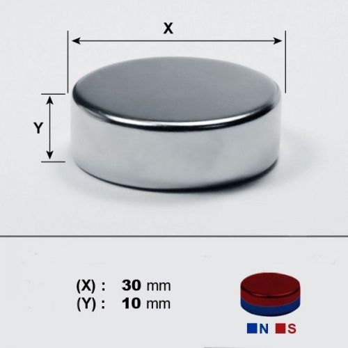 Neodymium magnets disc 30 x 10mm thick, n52 grade x  1 pieces (ac) for sale