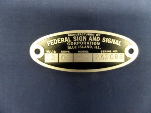 Federal sign and signal 18 solar ray &amp; 19 propello ray 12 volt replacement badge for sale