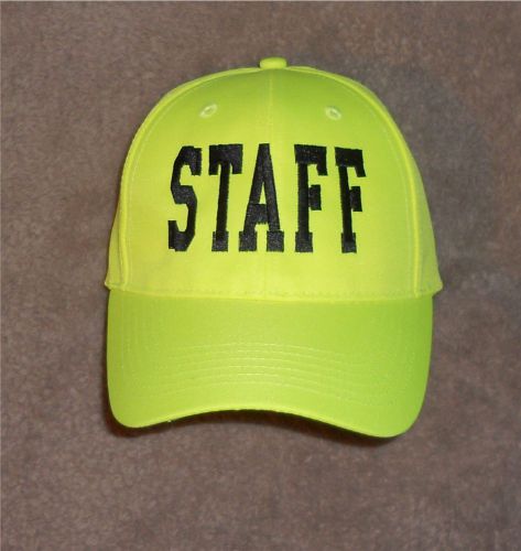 STAFF Hat Hi Viz  Hi Vis Safety Yellow  Concert Event Staff