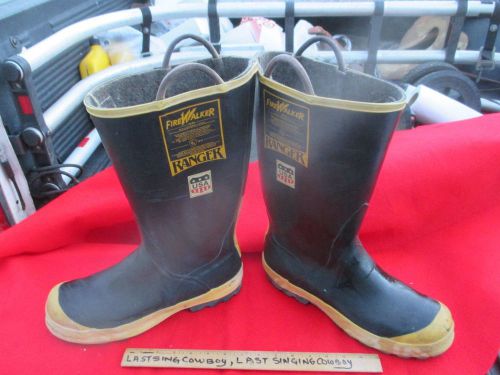 FIREWALKER RANGER ~ FIREMAN BOOTS~ Size 12 MEDIUM~ &amp; SAFETY STEEL TOES, VeryCLEA