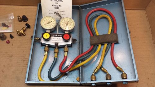 IMPERIAL EASTMAN SYSTEM ANALYZER Manifold Gauge Set METAL BOX R-12,R-22,R502