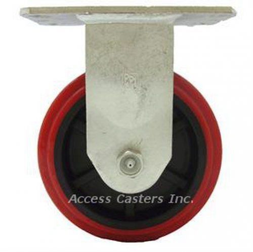 6PLPPR 6&#034; x 2&#034; Rigid Plate Caster, Poly on Poly Wheel, 900 lbs Capacity