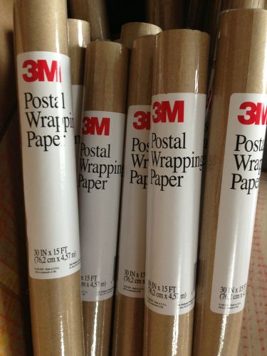 Shipping kraft 3m premium brown 60lb usps paper 30x15 roll gift ship nip freeshp for sale