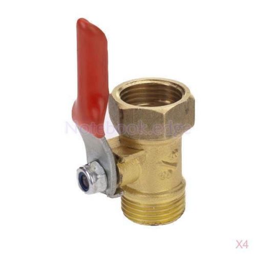 4x 3/8&#034; Female/Male Drain Cock Shutoff Ball Inlet Outlet Valve Handle Shutoff